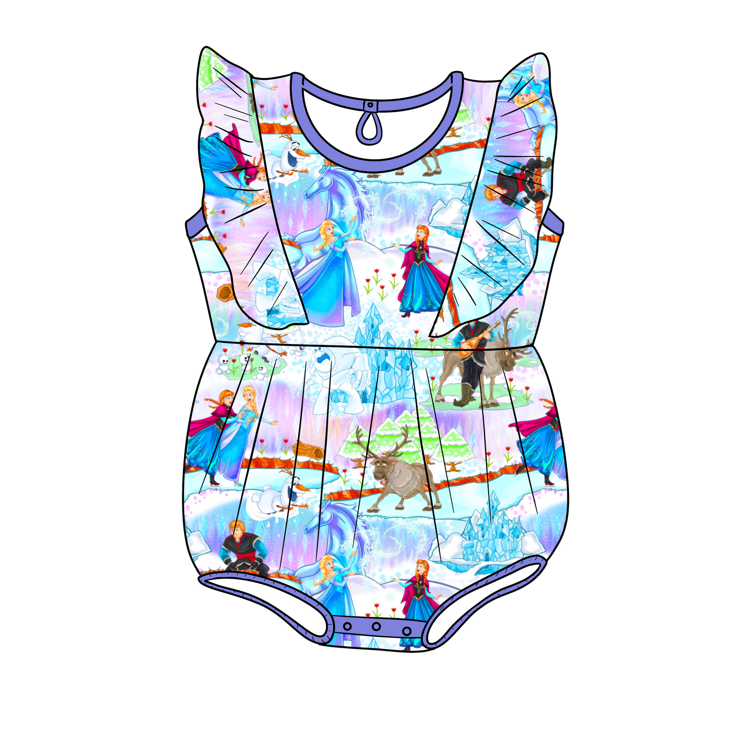 RTS Snow Day Bamboo Bubble Romper