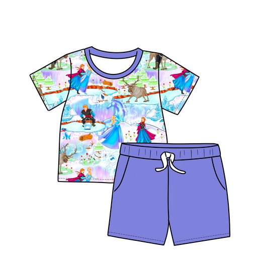 RTS Snow Day PURPLE Tee and Shorts Bamboo Daywear