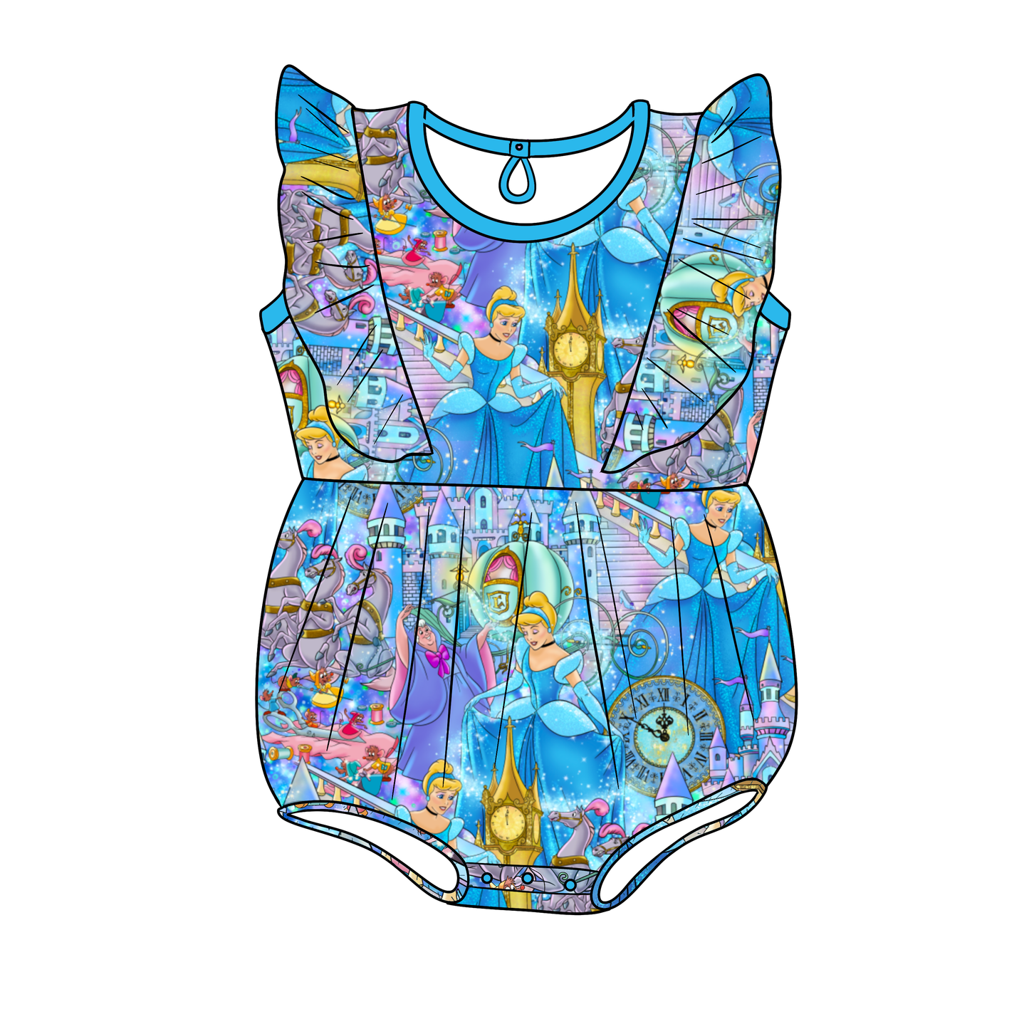 RTS Glass Slipper Bamboo Bubble Romper