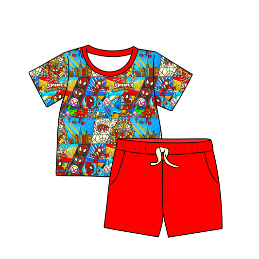 RTS RED Spidey Tee and Shorts Bamboo Daywear