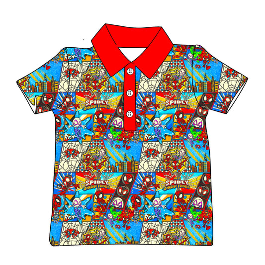 RTS RED Spidey Polo Shirt