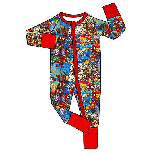 RTS RED Spidey Convertible Zip Romper