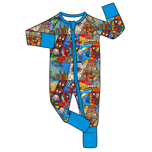 RTS BLUE Spidey Convertible Zip Romper